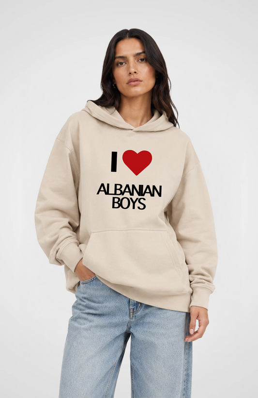 I love Albanian Boys Oversized Hoodie