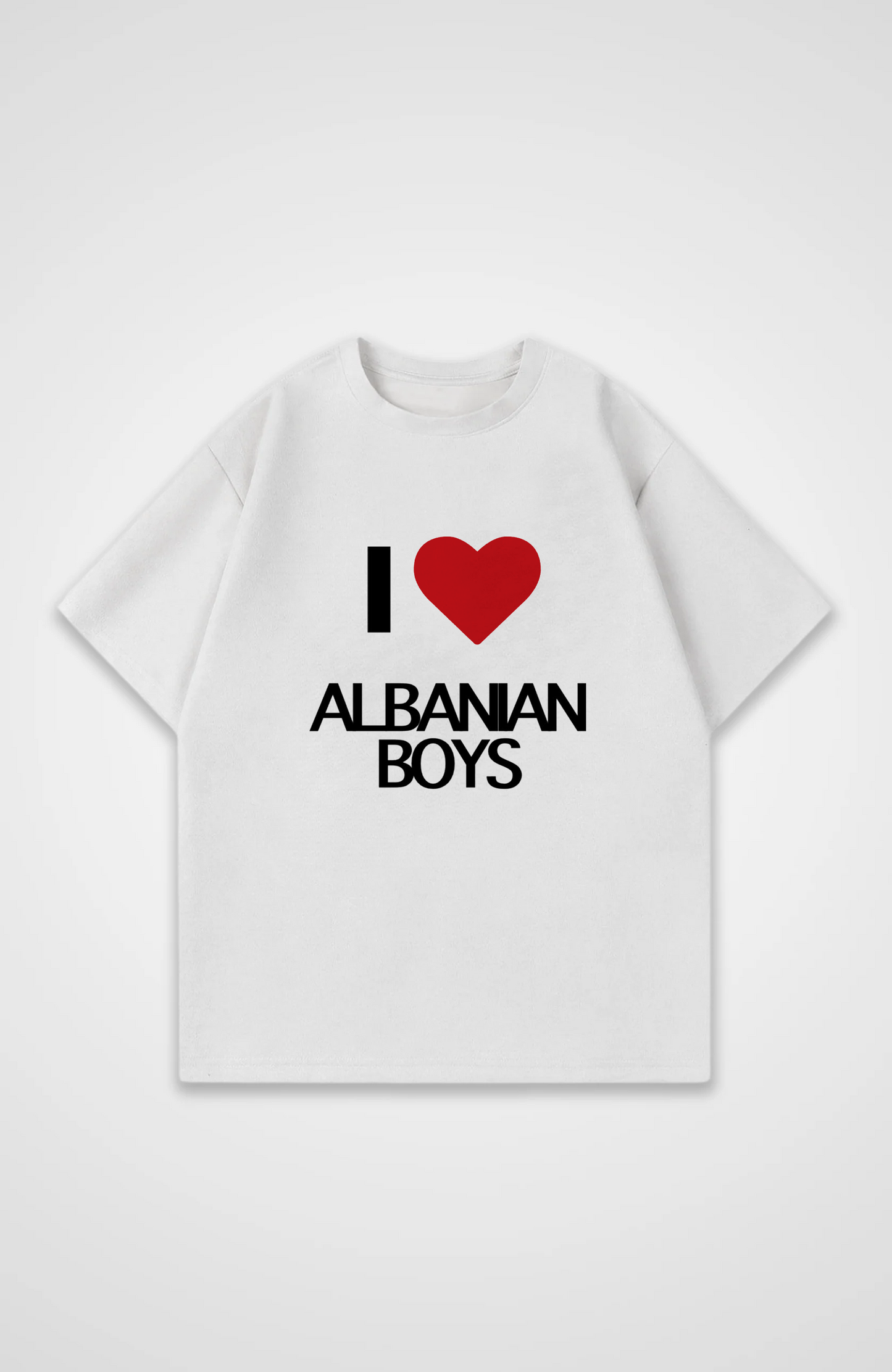 I love Albanian Boys Oversized Shirt
