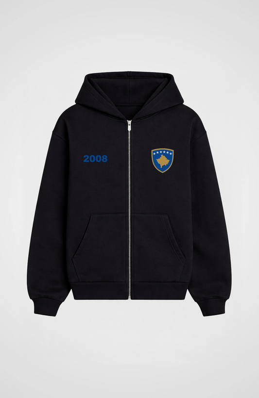 Kosova Oversized Zip Hoodie Black