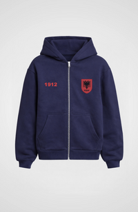 Albania Oversized Zip Hoodie Navy